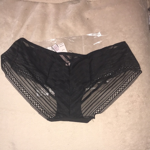 Victoria’s Secret Sexy Illusions Seamless Hiphugger Medium lace detail black New - Picture 6 of 6